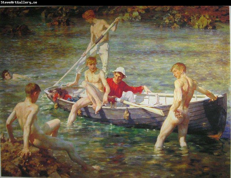 Henry Scott Tuke Ruby, gold and malachite